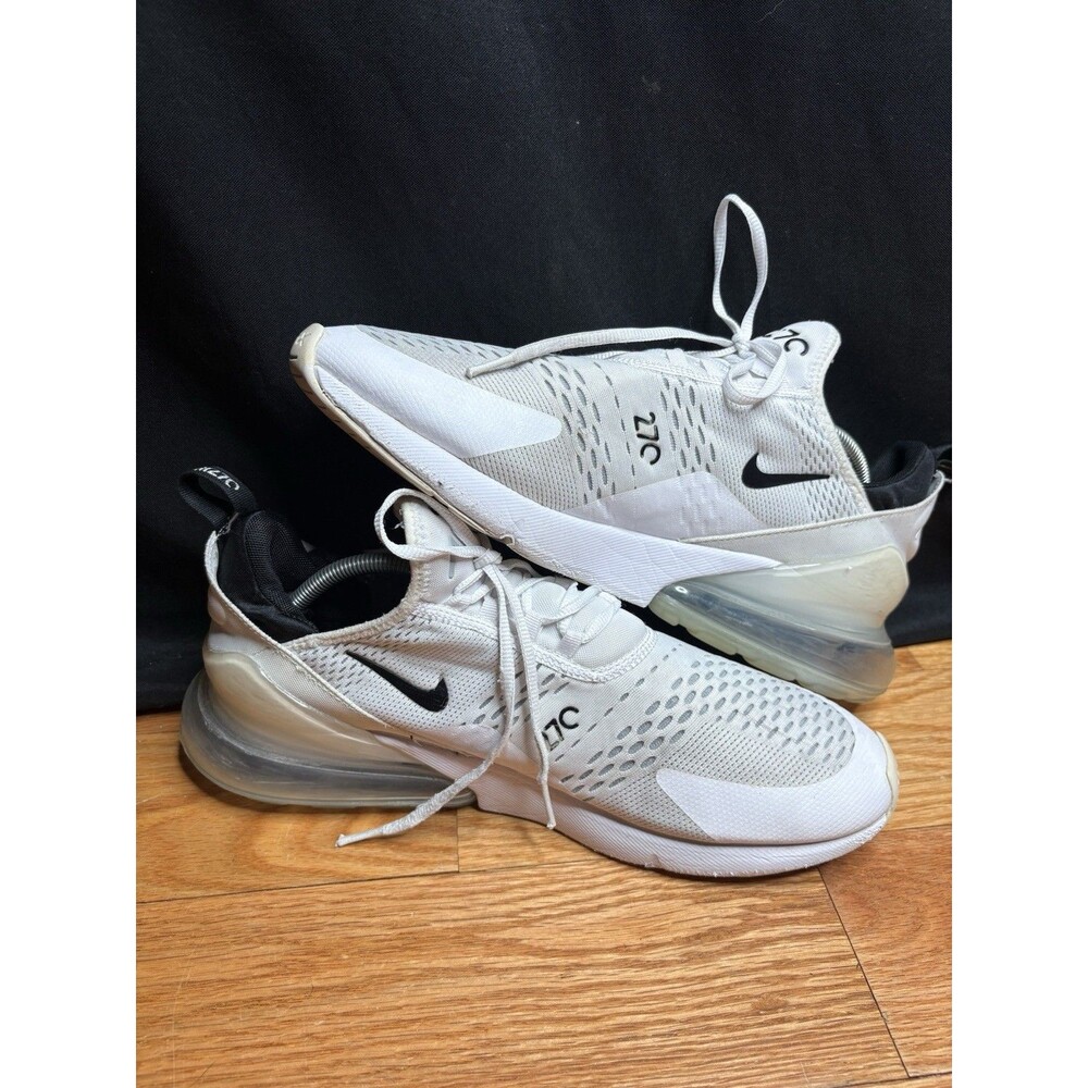 Nike Men's Air Max 270 AH8050-100 Running White Black Shoes Sneakers Size 13 - Picture 3 of 8
